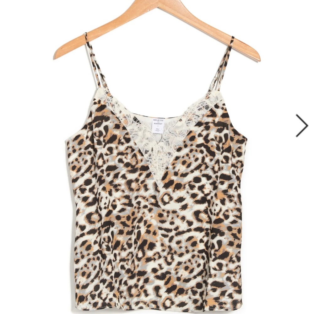 Melrose and Market Leopard Printed Tank SZ S